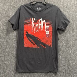 Korn Band T-Shirt Men's Small(28-30)‎ Black Red Graphic Rock Metal NWT Cotton